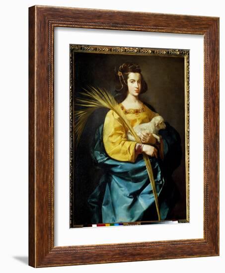 Representation of Saint Agnes Painting by Francisco De Zurbaran (1598-1664) (Ec.Esp.) 17Th Century-Francisco de Zurbaran-Framed Giclee Print