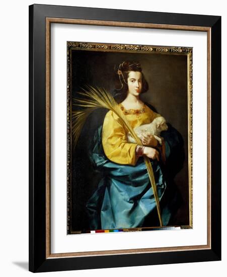 Representation of Saint Agnes Painting by Francisco De Zurbaran (1598-1664) (Ec.Esp.) 17Th Century-Francisco de Zurbaran-Framed Giclee Print