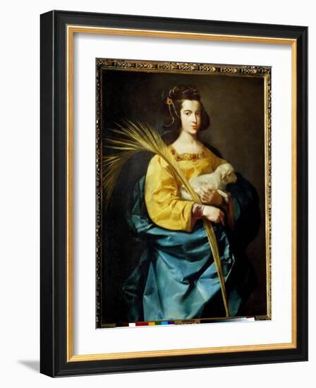 Representation of Saint Agnes Painting by Francisco De Zurbaran (1598-1664) (Ec.Esp.) 17Th Century-Francisco de Zurbaran-Framed Giclee Print