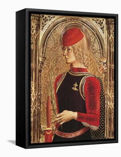 Representation of St George, Detail of the Altarpiece-Carlo Crivelli-Framed Premier Image Canvas