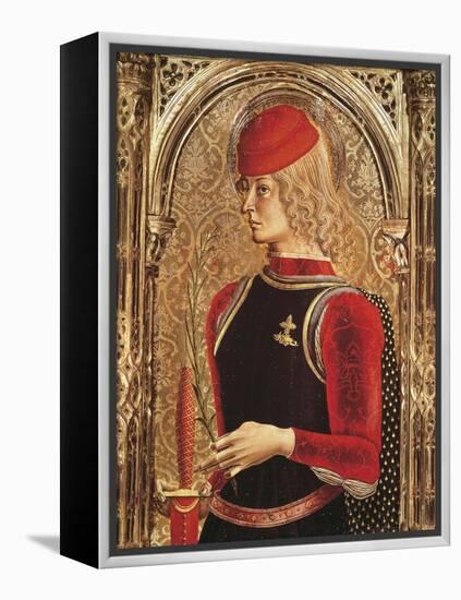 Representation of St George, Detail of the Altarpiece-Carlo Crivelli-Framed Premier Image Canvas