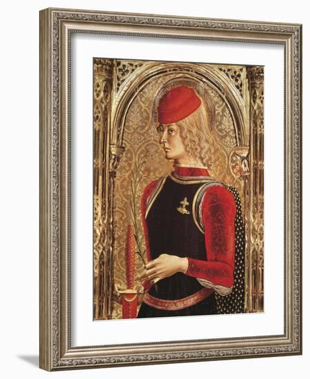 Representation of St George, Detail of the Altarpiece-Carlo Crivelli-Framed Giclee Print