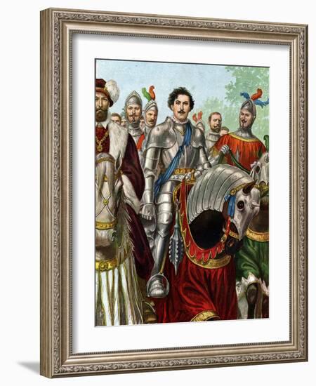 Representation of the Italian Condottiere Ettore Fieramosca (1476-1515) Returning Victorious of The-Tancredi Scarpelli-Framed Giclee Print