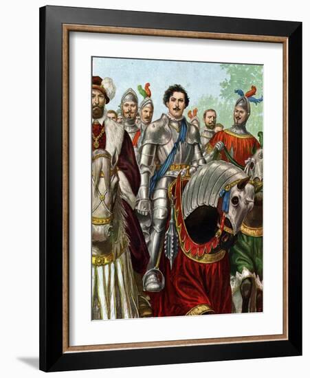 Representation of the Italian Condottiere Ettore Fieramosca (1476-1515) Returning Victorious of The-Tancredi Scarpelli-Framed Giclee Print