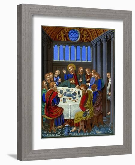 Representation of 'The Last Supper' on Enamelled Copper, 16th Century-Franz Kellerhoven-Framed Giclee Print