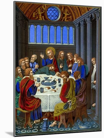 Representation of 'The Last Supper' on Enamelled Copper, 16th Century-Franz Kellerhoven-Mounted Giclee Print