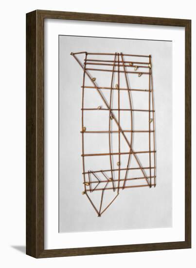 Representation of the Marshall Islands Made with Listels of Palm Tree and Shells-null-Framed Giclee Print