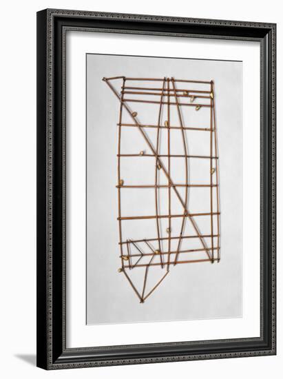 Representation of the Marshall Islands Made with Listels of Palm Tree and Shells-null-Framed Giclee Print