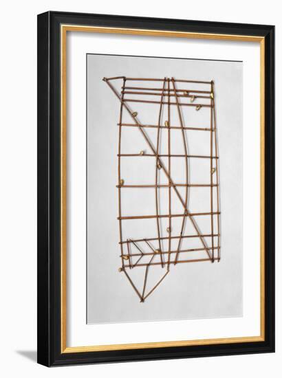 Representation of the Marshall Islands Made with Listels of Palm Tree and Shells-null-Framed Giclee Print