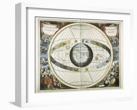 Representation of the Universe as Tycho Brahe-Andreas Cellarius-Framed Art Print