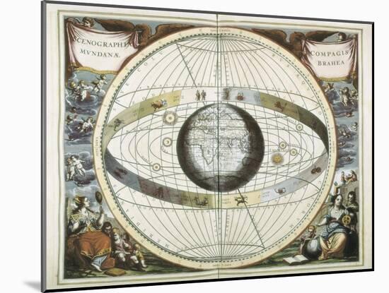 Representation of the Universe as Tycho Brahe-Andreas Cellarius-Mounted Art Print