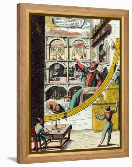 Representation of Tycho Brahe (1546-1601), Danish Astronomer in His Observatory Engraving from “Atl-Joan Blaeu-Framed Premier Image Canvas