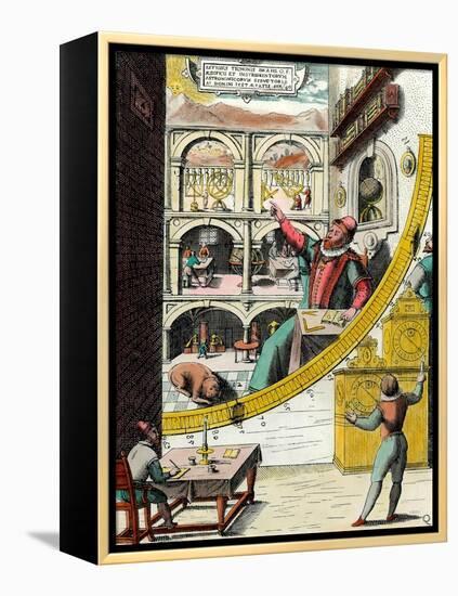 Representation of Tycho Brahe (1546-1601), Danish Astronomer in His Observatory Engraving from “Atl-Joan Blaeu-Framed Premier Image Canvas