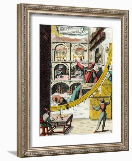 Representation of Tycho Brahe (1546-1601), Danish Astronomer in His Observatory Engraving from “Atl-Joan Blaeu-Framed Giclee Print