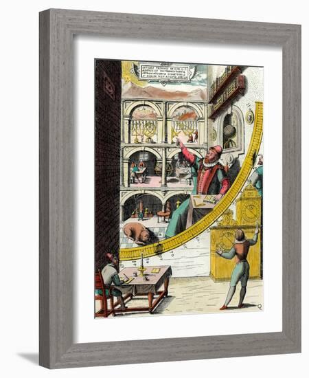 Representation of Tycho Brahe (1546-1601), Danish Astronomer in His Observatory Engraving from “Atl-Joan Blaeu-Framed Giclee Print