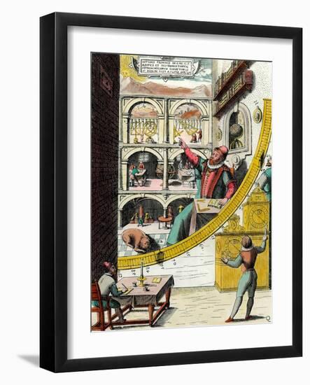 Representation of Tycho Brahe (1546-1601), Danish Astronomer in His Observatory Engraving from “Atl-Joan Blaeu-Framed Giclee Print