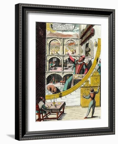 Representation of Tycho Brahe (1546-1601), Danish Astronomer in His Observatory Engraving from “Atl-Joan Blaeu-Framed Giclee Print