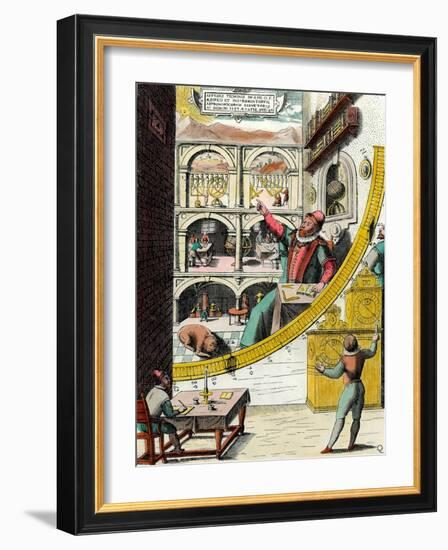 Representation of Tycho Brahe (1546-1601), Danish Astronomer in His Observatory Engraving from “Atl-Joan Blaeu-Framed Giclee Print