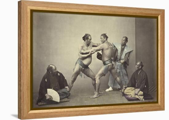 Representatives of Nio, the Japanese Hercules, 1866-7-Felice Beato-Framed Premier Image Canvas