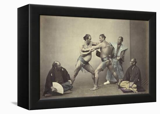 Representatives of Nio, the Japanese Hercules, 1866-7-Felice Beato-Framed Premier Image Canvas