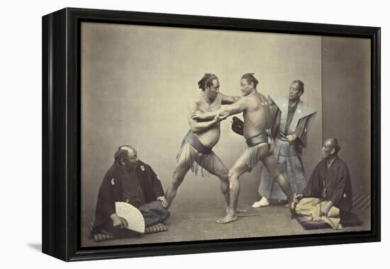 Representatives of Nio, the Japanese Hercules, 1866-7-Felice Beato-Framed Premier Image Canvas