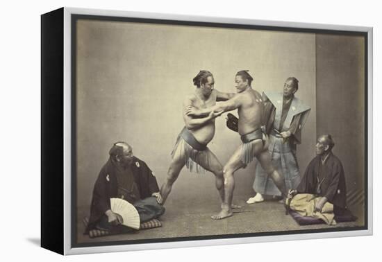 Representatives of Nio, the Japanese Hercules, 1866-7-Felice Beato-Framed Premier Image Canvas