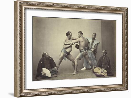 Representatives of Nio, the Japanese Hercules, 1866-7-Felice Beato-Framed Giclee Print