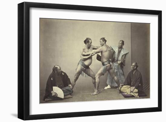 Representatives of Nio, the Japanese Hercules, 1866-7-Felice Beato-Framed Giclee Print