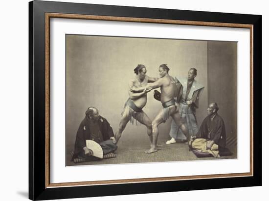 Representatives of Nio, the Japanese Hercules, 1866-7-Felice Beato-Framed Giclee Print