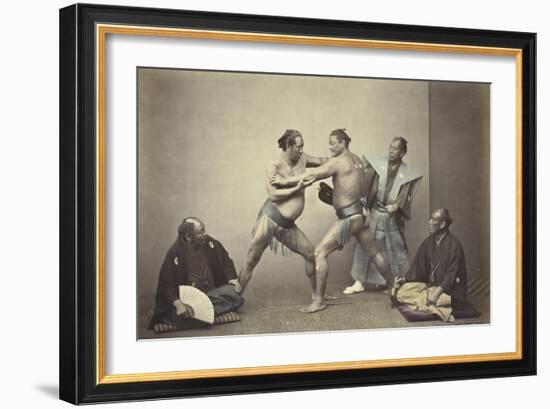 Representatives of Nio, the Japanese Hercules, 1866-7-Felice Beato-Framed Giclee Print