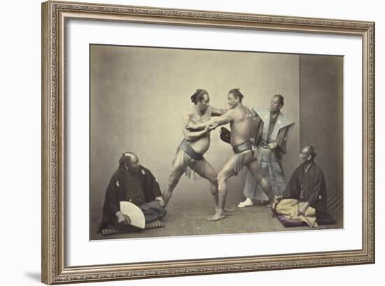 Representatives of Nio, the Japanese Hercules, 1866-7-Felice Beato-Framed Giclee Print