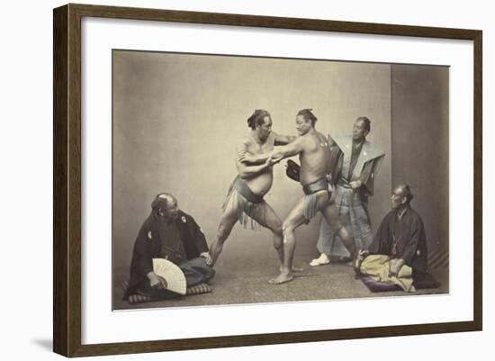 Representatives of Nio, the Japanese Hercules, 1866-7-Felice Beato-Framed Giclee Print