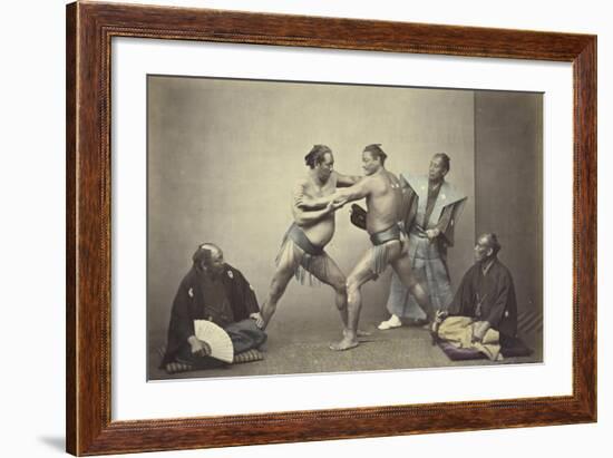 Representatives of Nio, the Japanese Hercules, 1866-7-Felice Beato-Framed Giclee Print