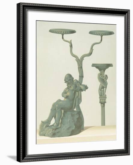 Reproduction of a Candlestick with Silenus-Fausto and Felice Niccolini-Framed Giclee Print