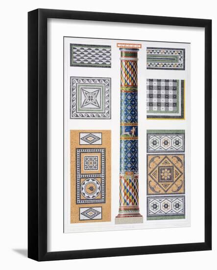 Reproduction of a Column and Floor Mosaics-Fausto and Felice Niccolini-Framed Giclee Print