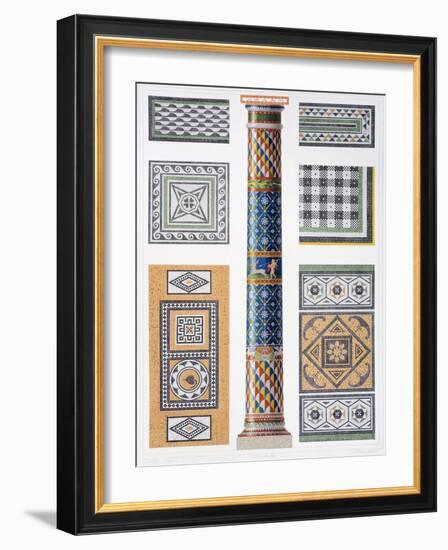 Reproduction of a Column and Floor Mosaics-Fausto and Felice Niccolini-Framed Giclee Print