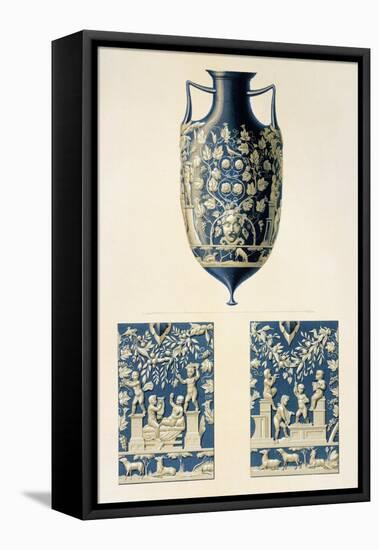 Reproduction of a Decorated Vase, from the Houses and Monuments of Pompeii-Fausto and Felice Niccolini-Framed Premier Image Canvas