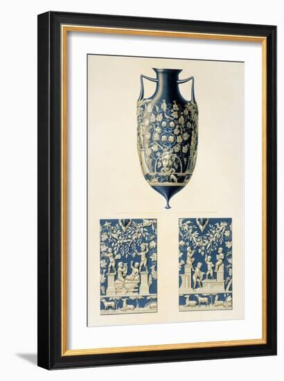 Reproduction of a Decorated Vase, from the Houses and Monuments of Pompeii-Fausto and Felice Niccolini-Framed Giclee Print