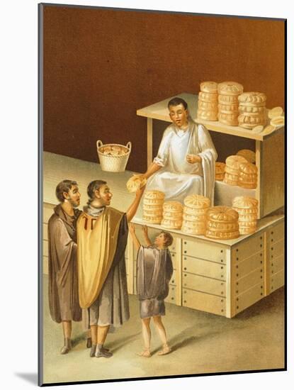 Reproduction of a Fresco Depicting a Baker, from the Houses and Monuments of Pompeii-Fausto and Felice Niccolini-Mounted Giclee Print