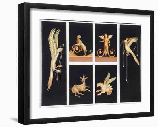 Reproduction of a Fresco Depicting Decorative Designs of Mythological Inspiration-Fausto and Felice Niccolini-Framed Giclee Print