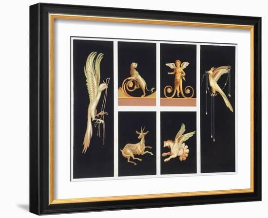 Reproduction of a Fresco Depicting Decorative Designs of Mythological Inspiration-Fausto and Felice Niccolini-Framed Giclee Print