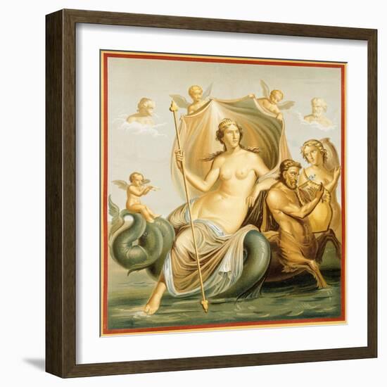 Reproduction of a Fresco Depicting Galatea, from the Houses and Monuments of Pompeii-Fausto and Felice Niccolini-Framed Giclee Print