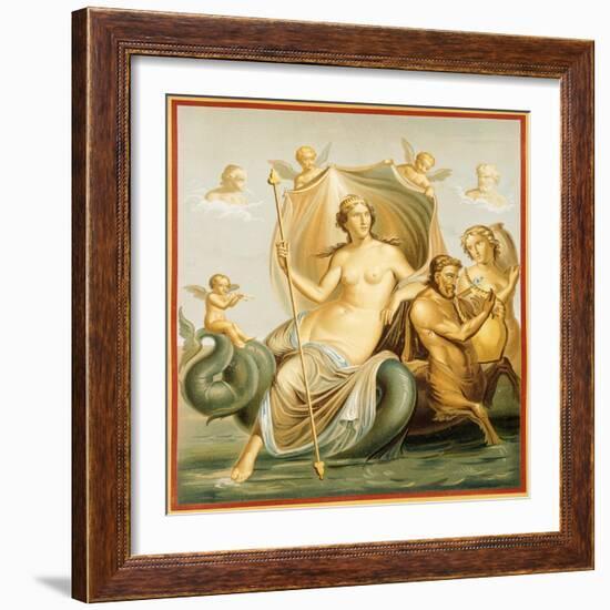 Reproduction of a Fresco Depicting Galatea, from the Houses and Monuments of Pompeii-Fausto and Felice Niccolini-Framed Giclee Print