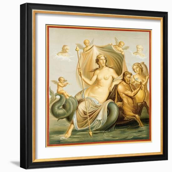 Reproduction of a Fresco Depicting Galatea, from the Houses and Monuments of Pompeii-Fausto and Felice Niccolini-Framed Giclee Print