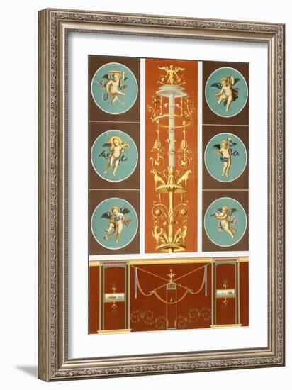 Reproduction of a Fresco Depicting Mythological Subjects, from the Houses and Monuments of Pompeii-Fausto and Felice Niccolini-Framed Giclee Print