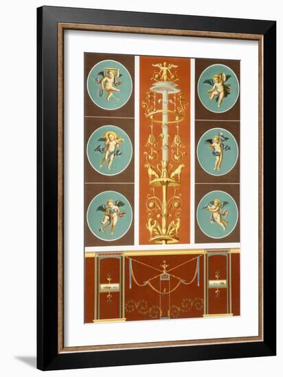 Reproduction of a Fresco Depicting Mythological Subjects, from the Houses and Monuments of Pompeii-Fausto and Felice Niccolini-Framed Giclee Print