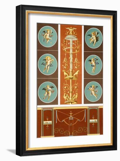 Reproduction of a Fresco Depicting Mythological Subjects, from the Houses and Monuments of Pompeii-Fausto and Felice Niccolini-Framed Giclee Print