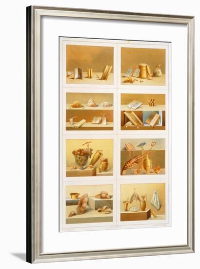 Reproduction of a Fresco Depicting Objects Representing Moments of Everyday Life-Fausto and Felice Niccolini-Framed Giclee Print