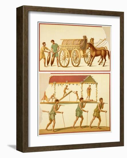 Reproduction of a Fresco Depicting the Transport of Goods on a Wagon and a Sedan Chair-Fausto and Felice Niccolini-Framed Giclee Print