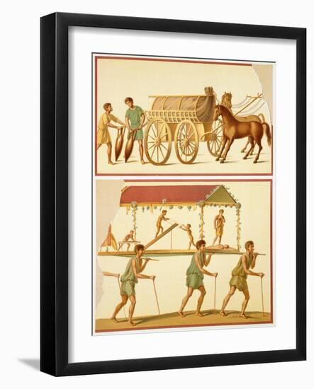 Reproduction of a Fresco Depicting the Transport of Goods on a Wagon and a Sedan Chair-Fausto and Felice Niccolini-Framed Giclee Print